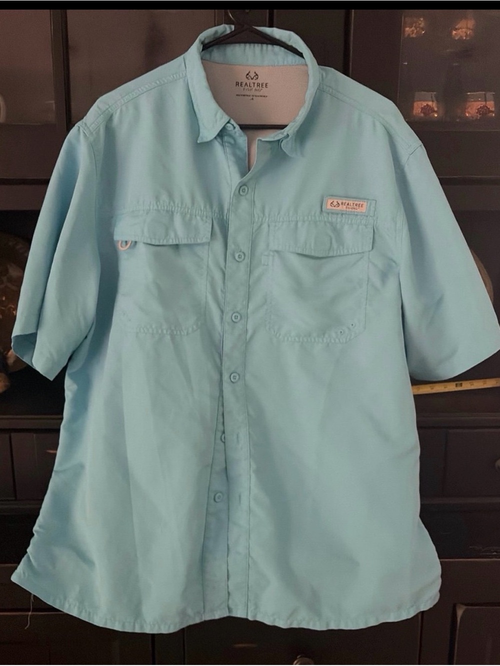 Realtree Men’s Short-Sleeve Button-Down Shirt - Aqua